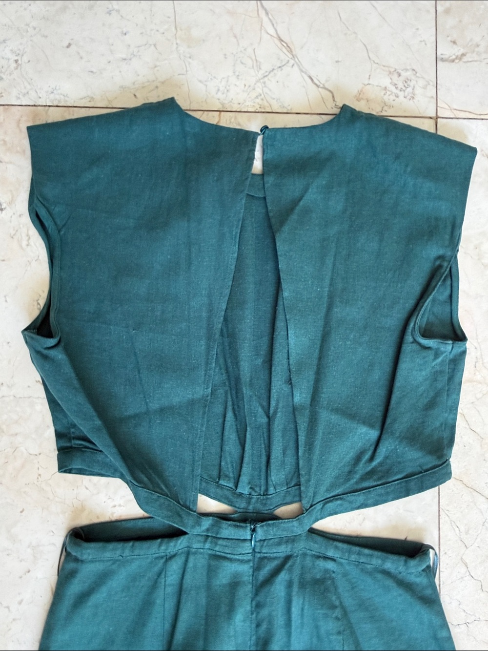 Zara Dark Teal Two-Piece Cut-Out Midi Dress - Picture 5 of 6
